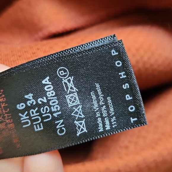 Topshop Carly Rust Orange brown coat petite 2 - Picture 10 of 10
